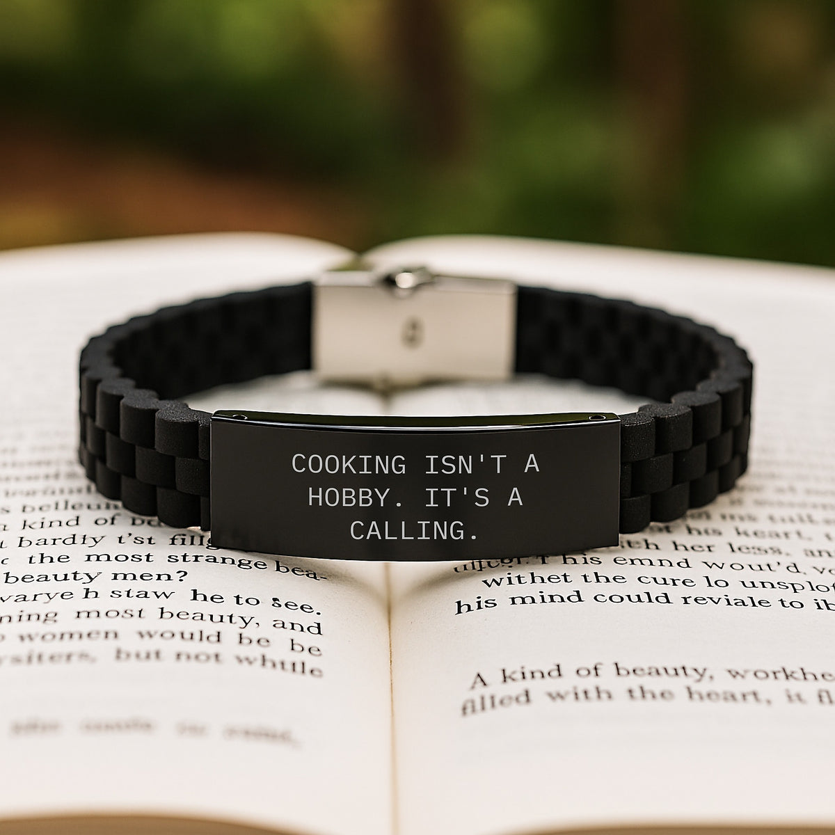 Funny Graduation Unique Gifts for Cooking Enthusiasts Men - Cooking Isn't A Hobby. It's A Calling. Glide lock Clasp Bracelet Gifts from Women - Image 2