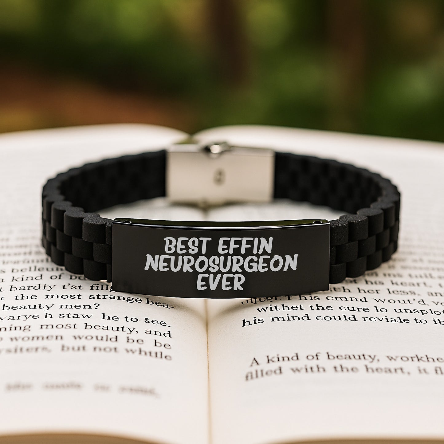 Funny Valentine's Gifts for Neurosurgeon Men - Best Effin' Neurosurgeon Ever Glide lock Clasp Bracelet Gifts from Friends - Image 2