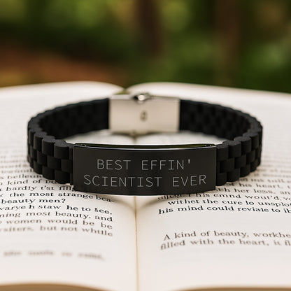 Funny Scientist Gifts from Men, Best Effin' Scientist Ever Glide lock Clasp Bracelet for Scientist on Mother's Day Unique Gifts - Image 2