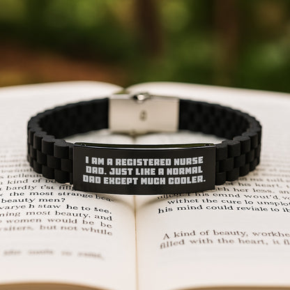 Registered Nurse Keepsake Black Silver Bracelet for Him Birthday Gift - Image 2