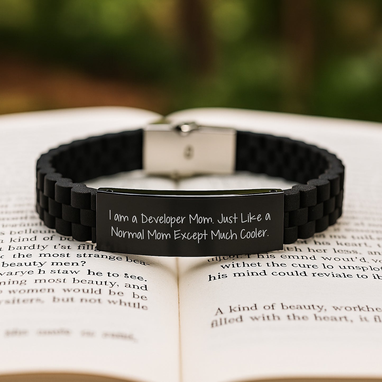 Developer Mom Keepsake Bracelet for Him Black Birthday Gift - Image 2