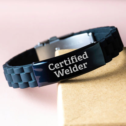 Welder Gifts from Friends - Inspirational Quote Certified Welder Glide lock Clasp Birthday Unique Gifts for Men - Image 3