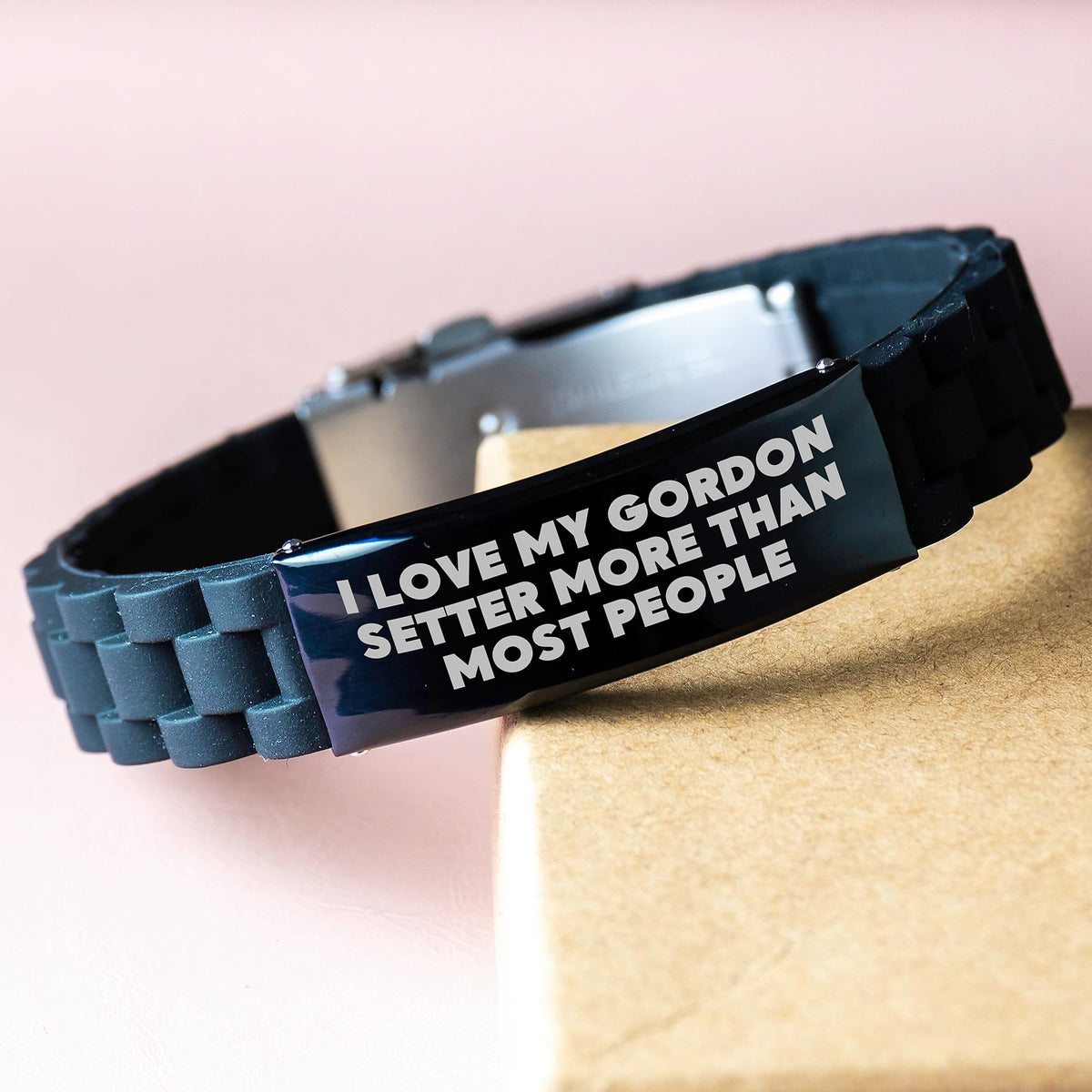 Funny Gordon Setter Dog Gifts from Friends to Gordon Setter Dog I Love My Gordon Setter More Than Most People Glide lock Clasp Bracelet for Birthday - Image 3