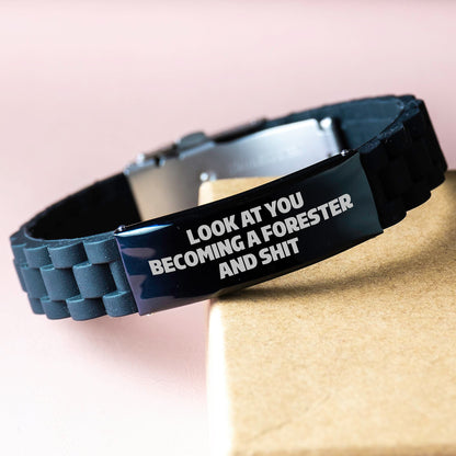 Funny Forester Gifts for Men, Glide lock Clasp Bracelet Christmas Unique Gifts from Friends, Forester Enthusiast Jewelry - Image 3