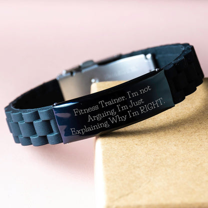 Funny Fitness Trainer Gifts from Friends to Men - Glide lock Clasp Bracelet 'I'm Not Arguing. I'm Just Explaining Why I'm Right.' - Unique Christmas Memorable Presents for Fitness Trainer Lovers - Image 3