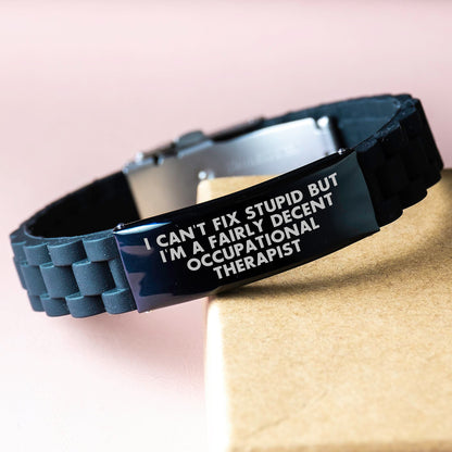 Occupational Therapist Gifts, Funny Quote Glide lock Clasp Bracelet for Men - Gifts from Friends to Occupational Therapist, Christmas Unique Gifts - Image 3