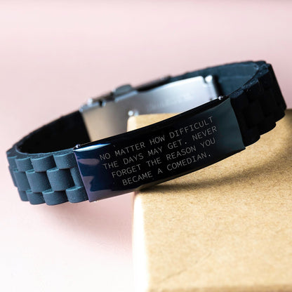 Comedian Inspirational Glide lock Clasp Bracelet Gifts for Comedians Men Friends Unique Christmas Memorable Presents from Family - Image 3