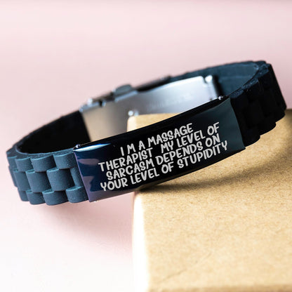 Funny Sarcasm Gifts from Friends for Massage Therapist Glide lock Clasp Bracelet - Birthday Unique Gifts for Men Women Family - Image 3