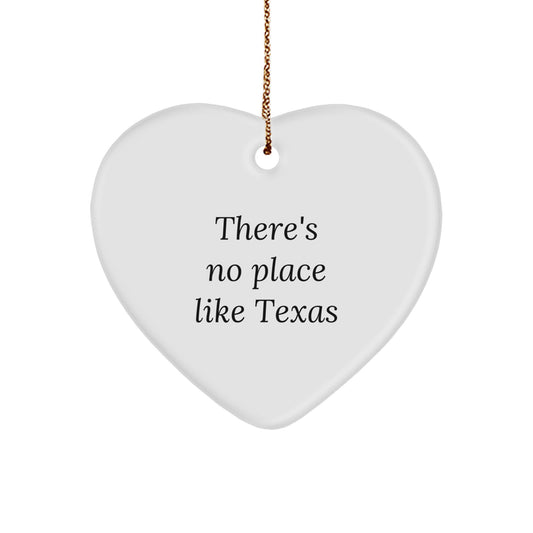Texas Heart Ornament Gifts from Friends to Family for Christmas Unique Decorations There's No Place Like Texas - Image 1