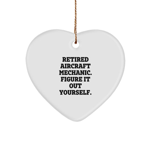 Aircraft Mechanic Heart Ornament Funny Quote Gifts from Men to Family - Image 1
