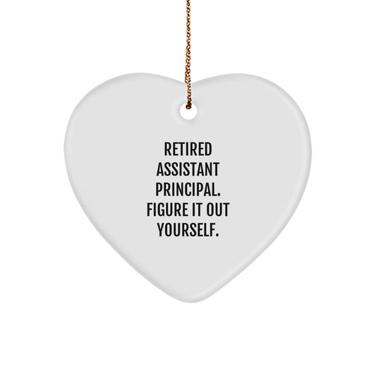 Funny Quote Gifts for Assistant Principals, Heart Ornament from Friends and Family, Christmas Unique Gifts - Image 1