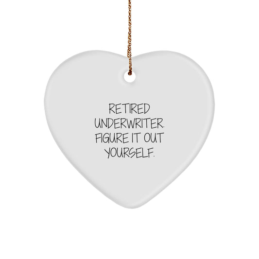 Funny Gift for Underwriter, Heart Ornament, Unique Christmas Unique Gifts from Men to Underwriter - Image 1