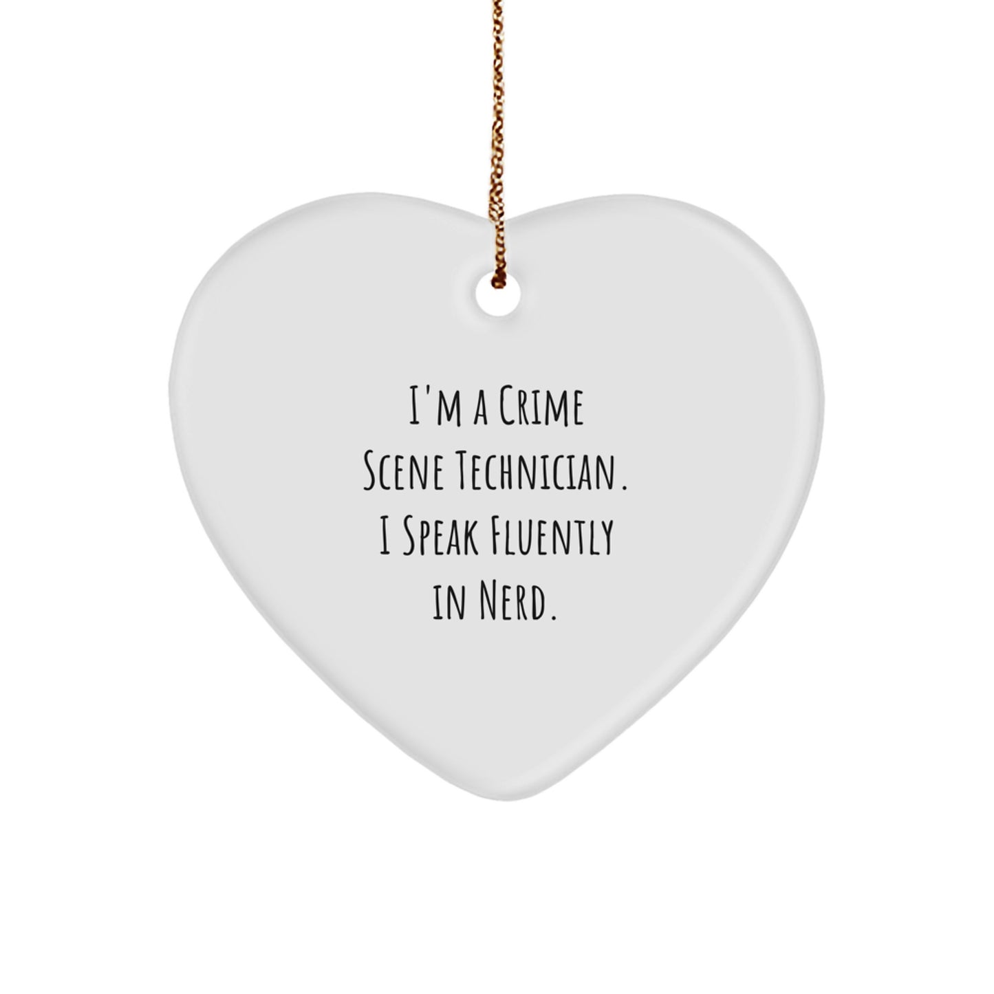 Unique Gifts for Crime Scene Technicians from Friends - Funny Crime Scene Tech Heart Ornament for Christmas - Image 1