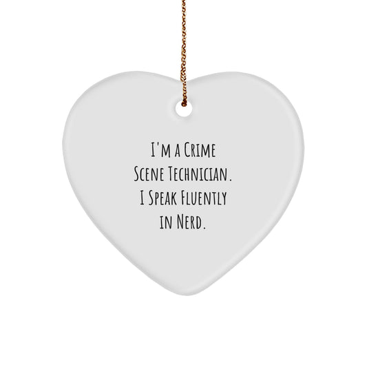 Unique Gifts for Crime Scene Technicians from Friends - Funny Crime Scene Tech Heart Ornament for Christmas - Image 1