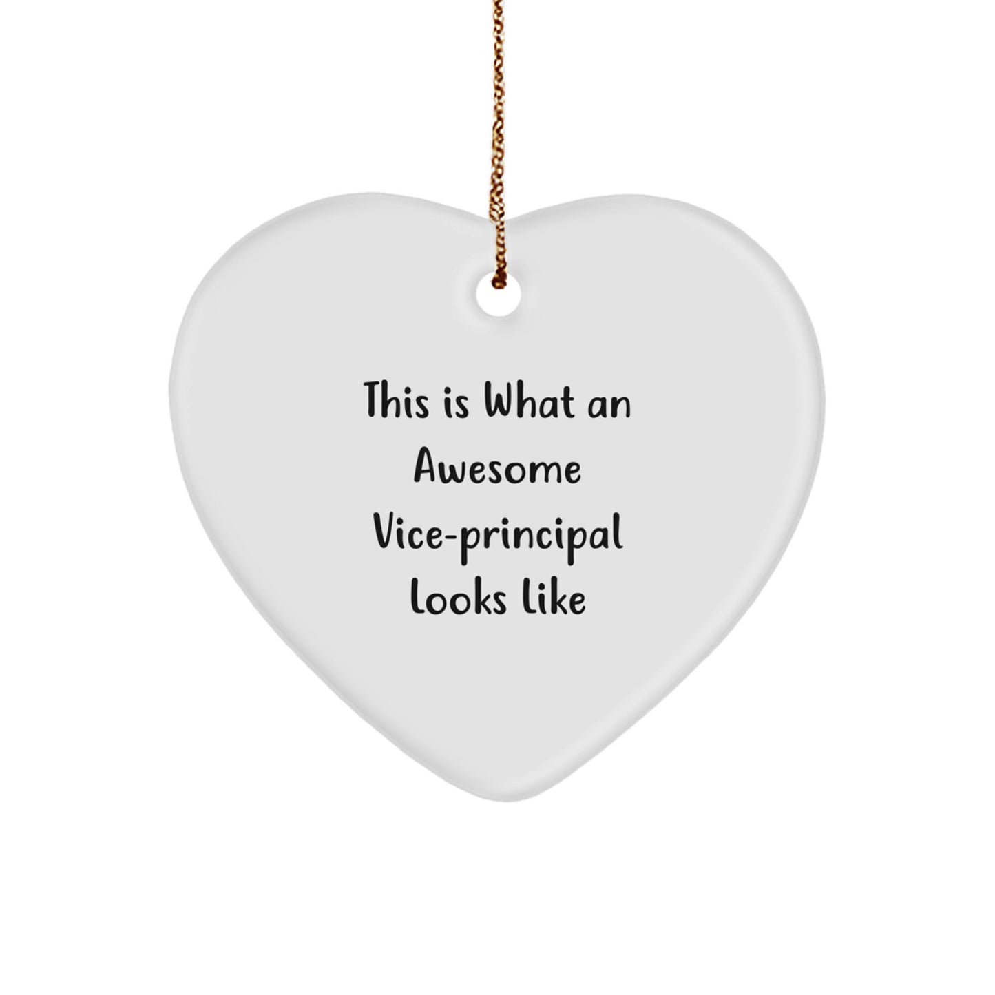 Funny Vice-principal Gifts from Friends - Heart Ornament 'This Is What An Awesome Vice-principal Looks Like' Christmas Unique - Image 1