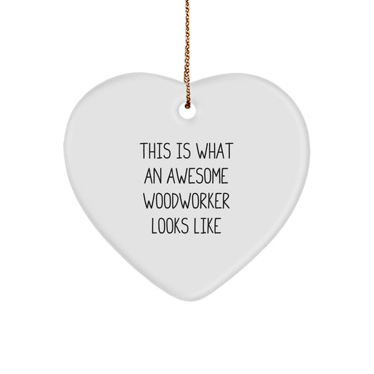 Heart Ornament Gifts from Friends and Family to Woodworker Men and Women, Christmas Unique Woodworking Decor for Awesome Woodworkers - Image 1