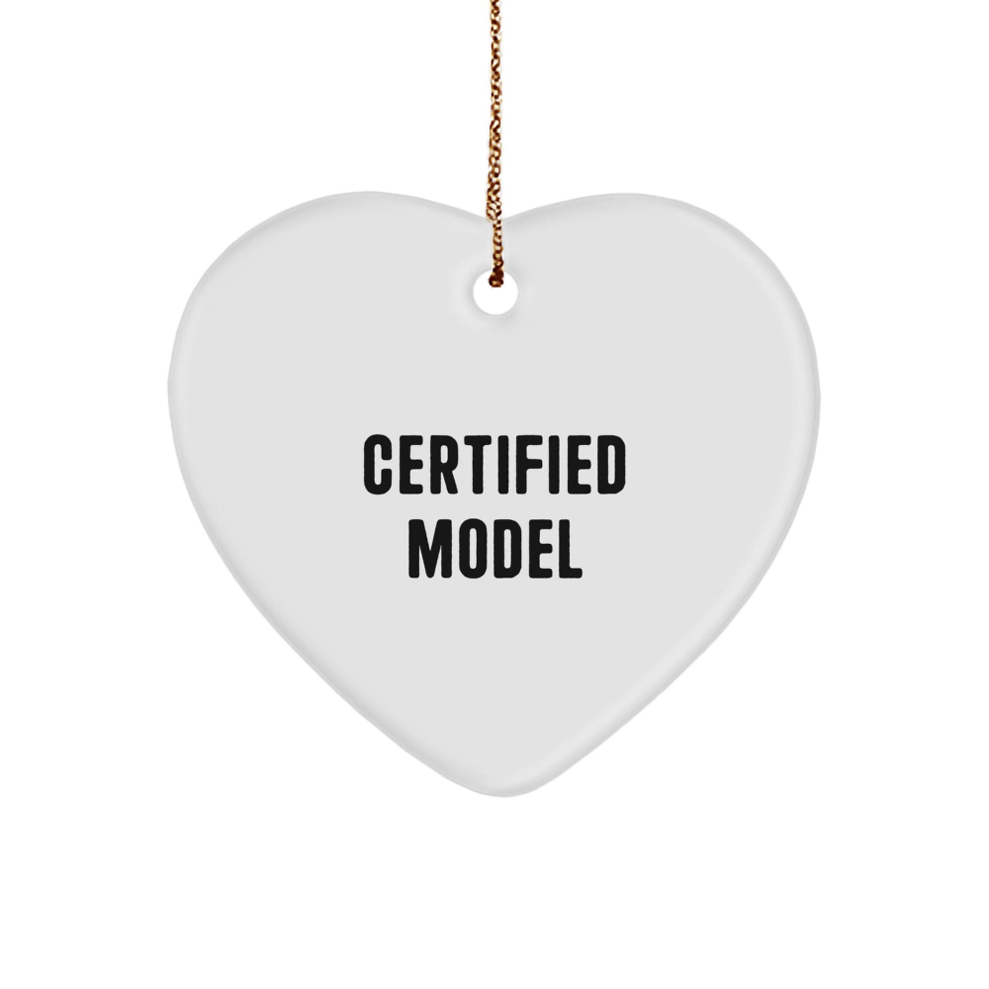 Funny Model Gifts from Friends for Christmas - Heart Ornament with Inspirational Quote, Unique and Lightweight - Image 1