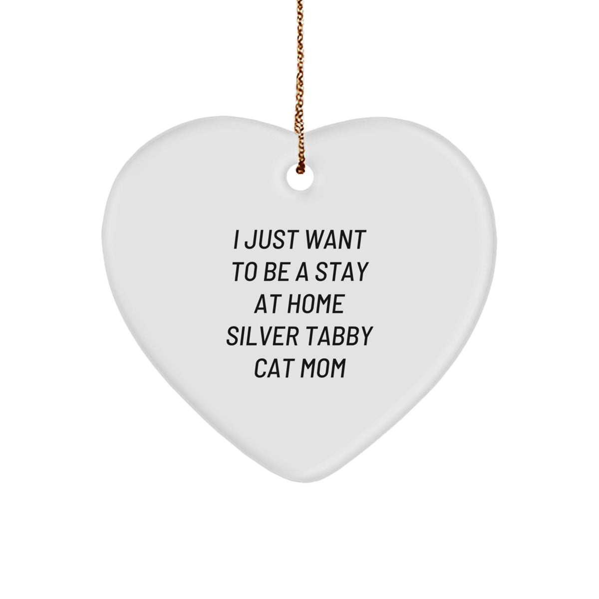 Funny Silver Tabby Cat Gifts, Heart Ornament for Silver Tabby Cat Mom, Gifts from Friends to Family for Christmas Unique Gifts - Image 1