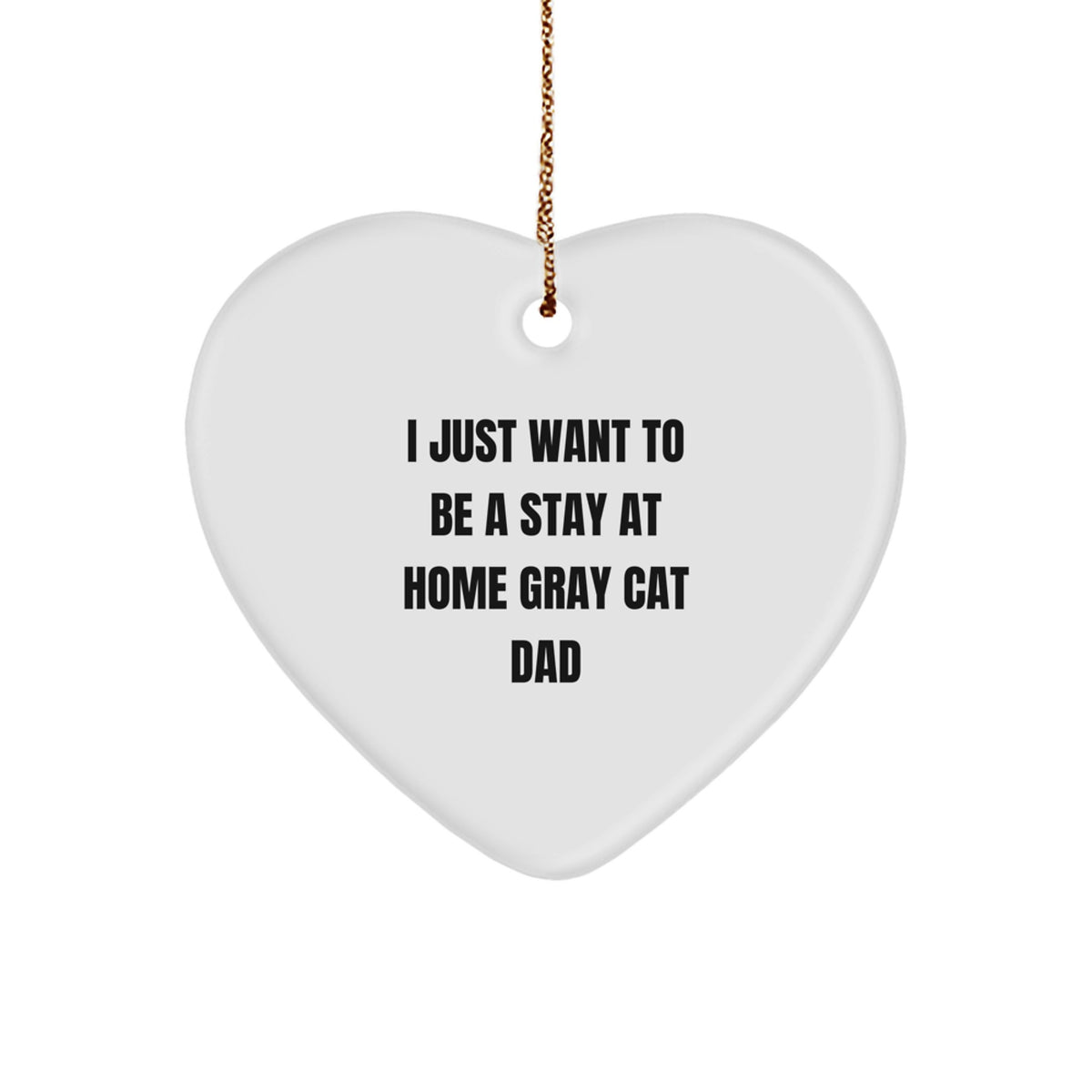 Funny Gray Cat Dad Heart Ornament Gift from Family for Men - Unique Christmas Unique Gifts for Gray Cat Enthusiasts - Image 1