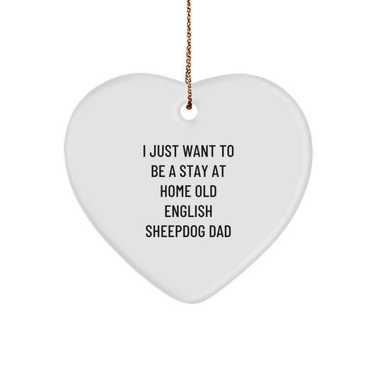 Novelty Old English SheepDog Heart Ornament for Coworkers Christmas Gift - Image 1