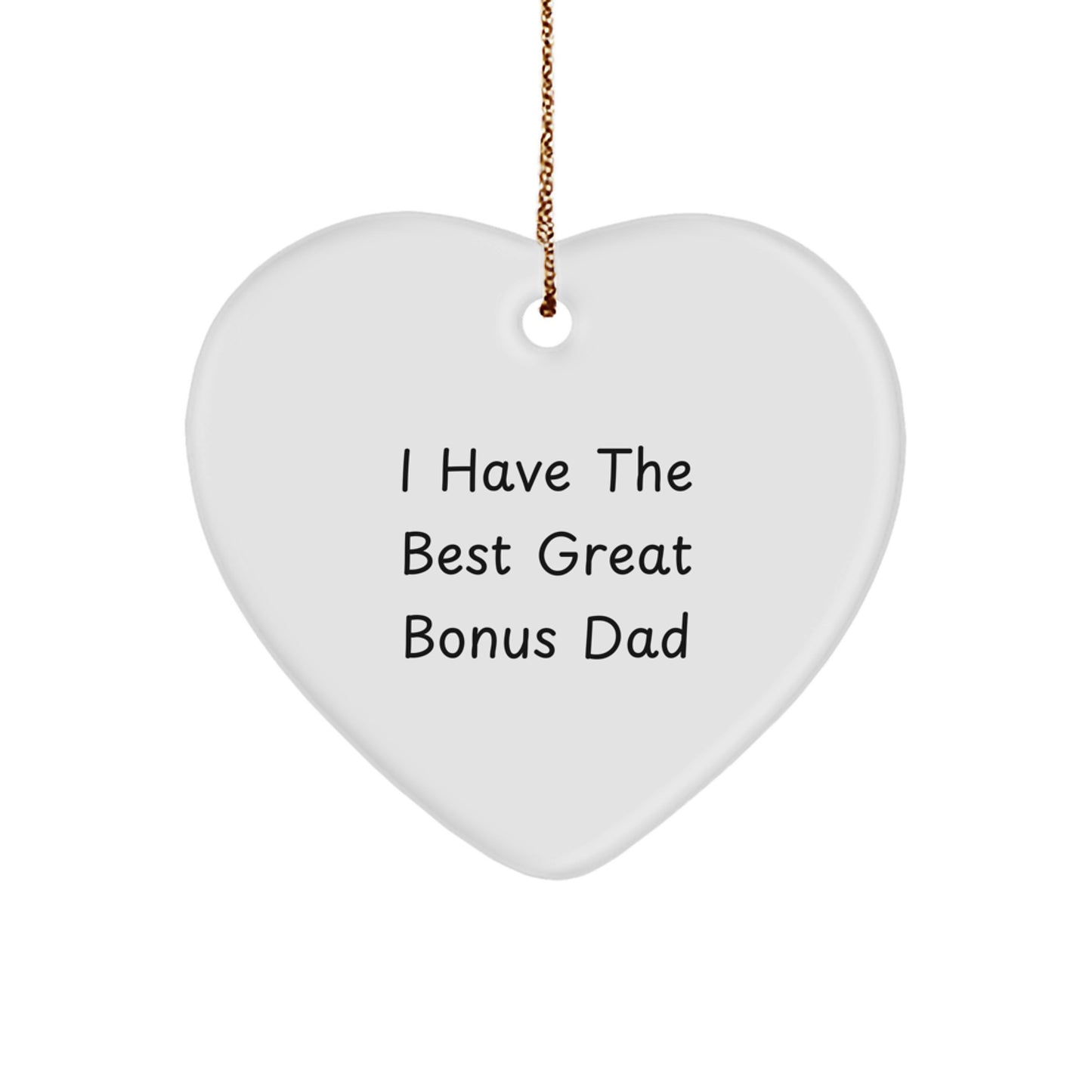 Funny Bonus Dad Heart Ornament Gifts from Men, Gifts for Bonus Dad this Christmas Unique Gift - Image 1