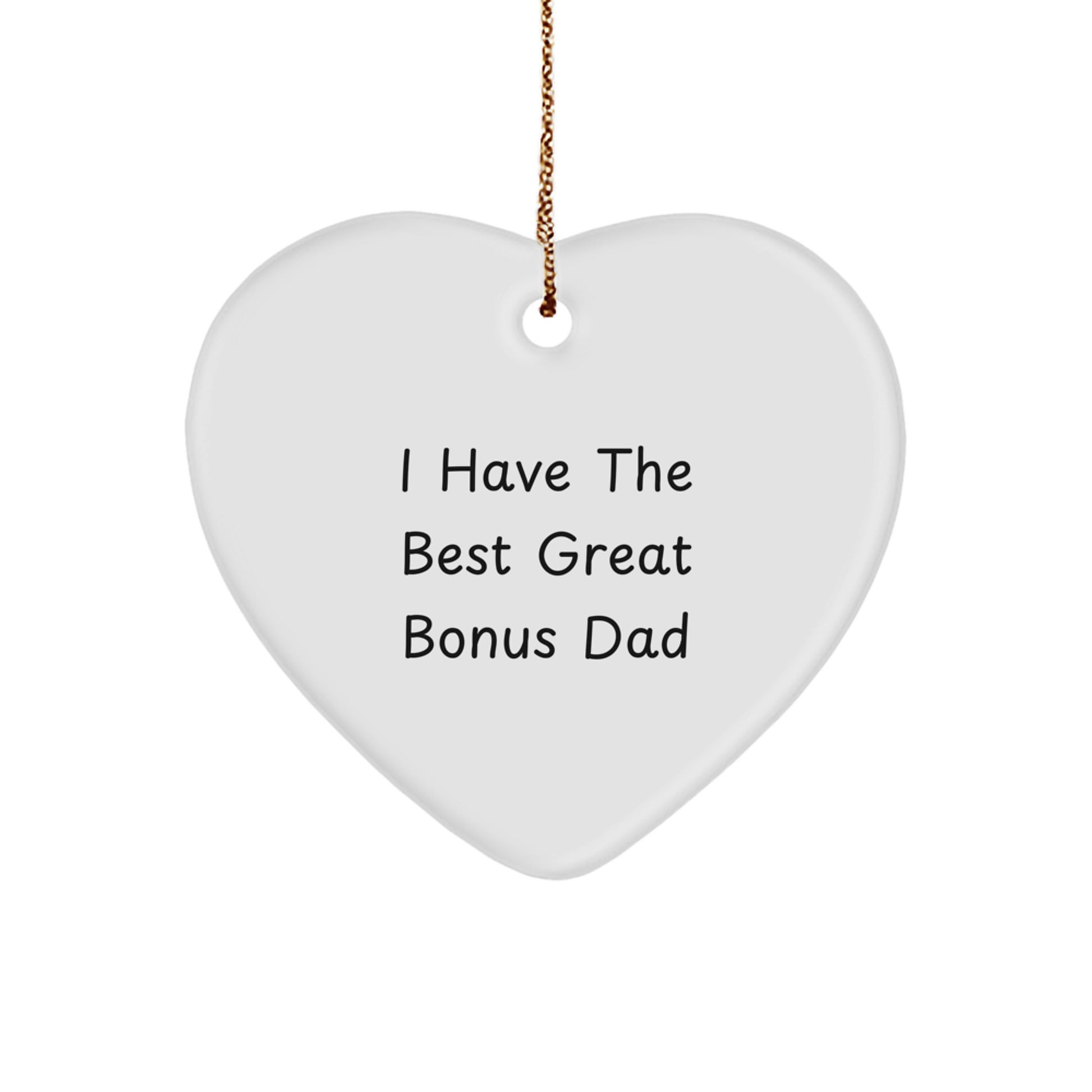 Funny Bonus Dad Heart Ornament Gifts from Men, Gifts for Bonus Dad this Christmas Unique Gift - Image 1