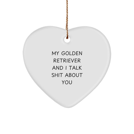 Golden Retriever Dog Lover Gifts from Friends and Family - Funny Heart Ornament for Golden Retriever Dog Owners - Christmas Unique Gifts - Image 1
