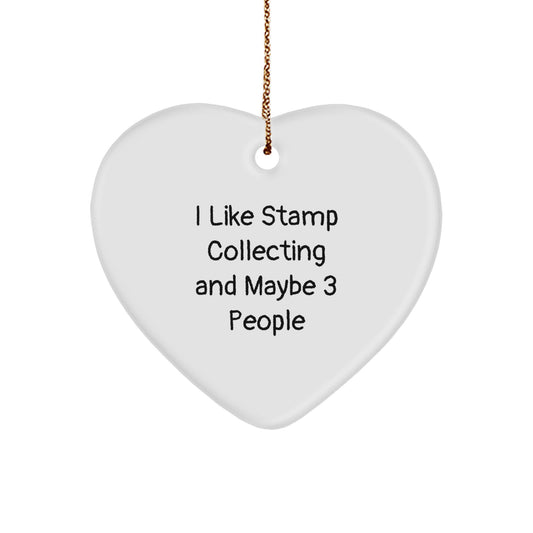 Funny Stamp Collecting Gifts from Men for Friends - Heart Ornament for Christmas - Image 1