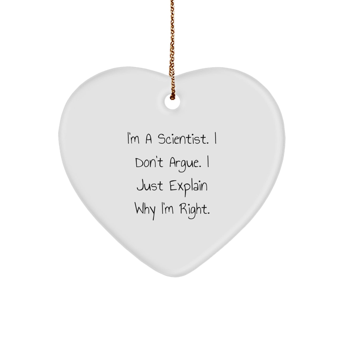Funny Scientist Gifts from Men to Women - Heart Ornament for Scientist Friends Family Coworkers - Image 1