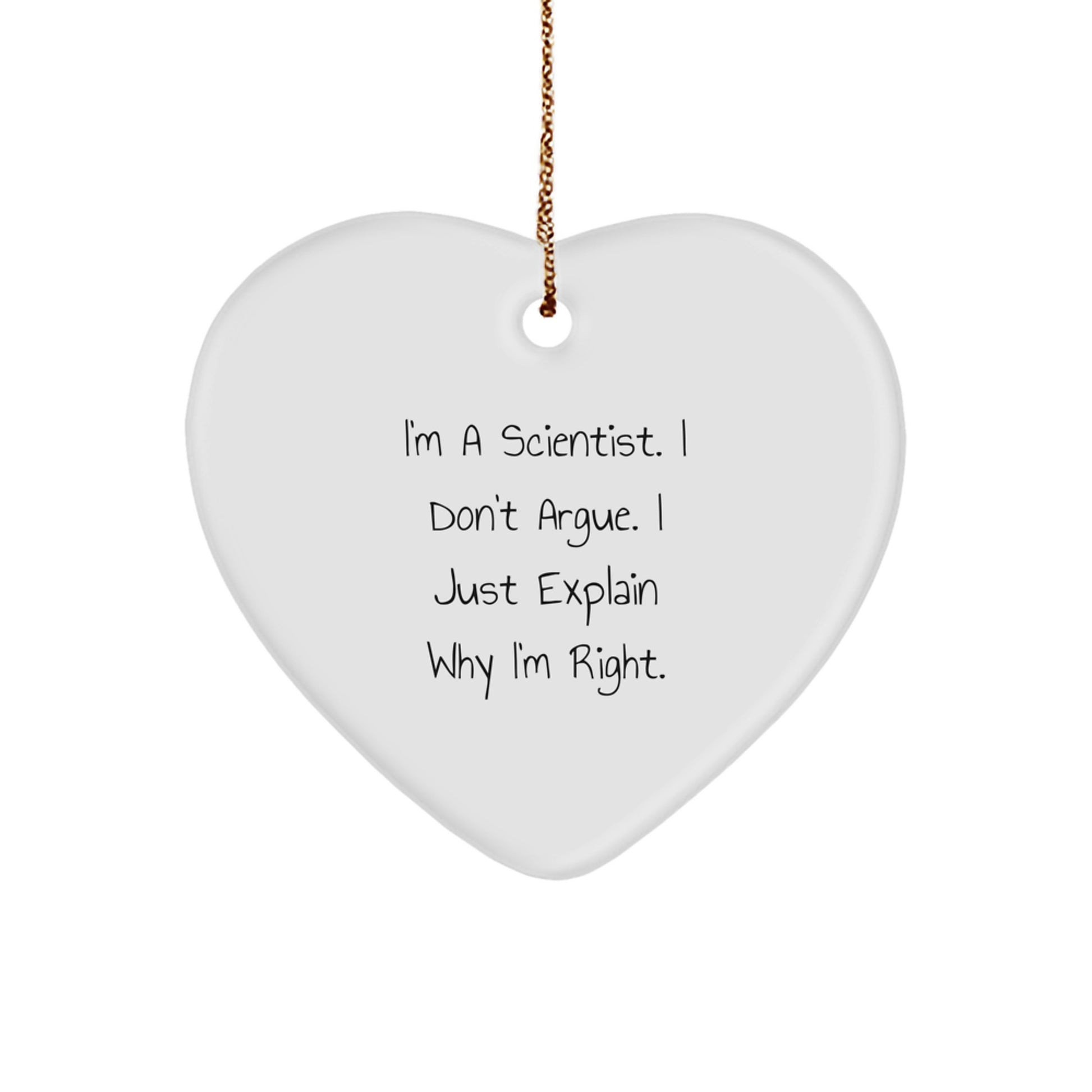 Funny Scientist Gifts from Men to Women - Heart Ornament for Scientist Friends Family Coworkers - Image 1
