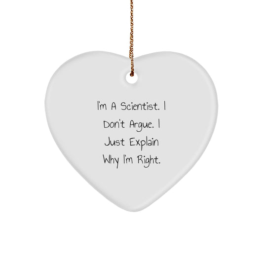 Funny Scientist Gifts from Men to Women - Heart Ornament for Scientist Friends Family Coworkers - Image 1