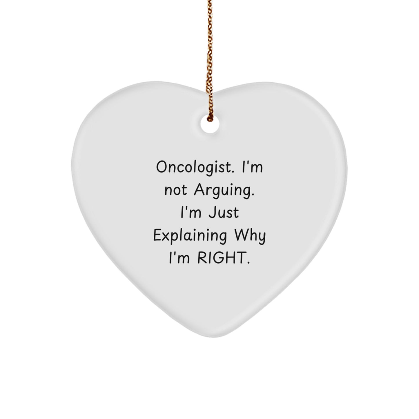 Funny Oncologist Gifts from Friends, Heart Ornament for Oncologist Men, Women, Family, Unique Christmas Unique Gifts - Image 1