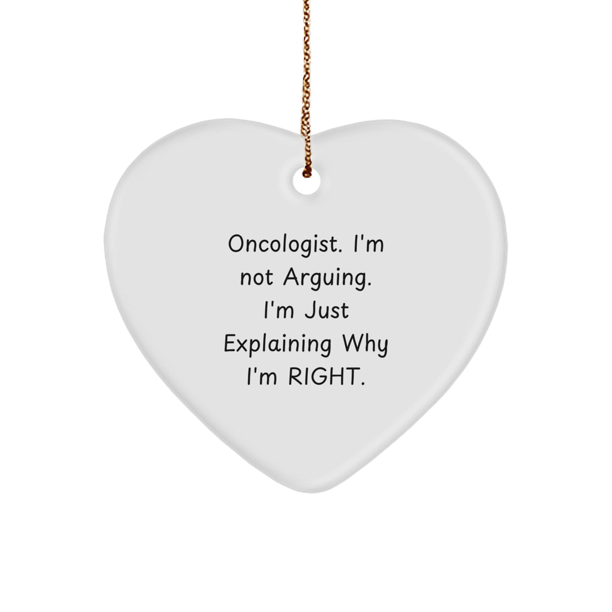 Funny Oncologist Gifts from Friends, Heart Ornament for Oncologist Men, Women, Family, Unique Christmas Unique Gifts - Image 1
