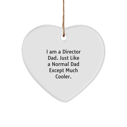 Funny Director Dad Heart Ornament Gifts for Him - Unique Christmas Memorable Presents - Image 1