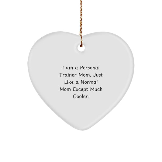 Christmas Gift for Her Personal Trainer Mom Heart Ornament Present - Image 1