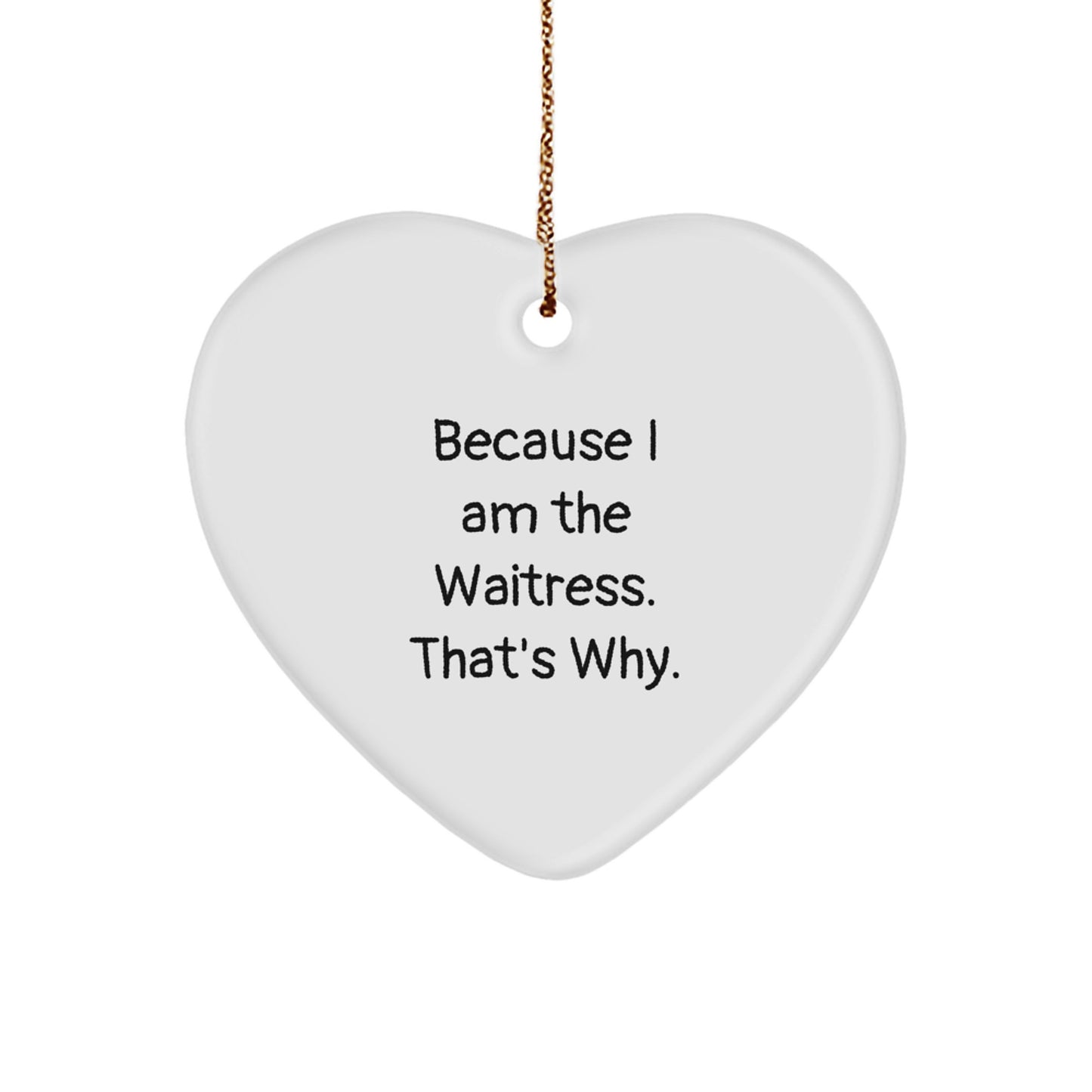 Waitress Heart Ornament Idea for Coworkers Christmas Gift - Image 1