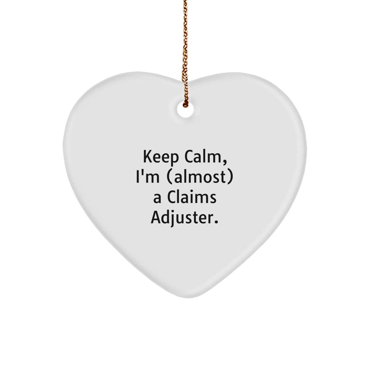 Claims Adjuster Keepsake White Heart Ornament for Him Christmas Gift - Image 1