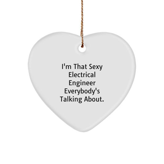 Christmas Gift for Her Electrical Engineer Heart Ornament Present - Image 1