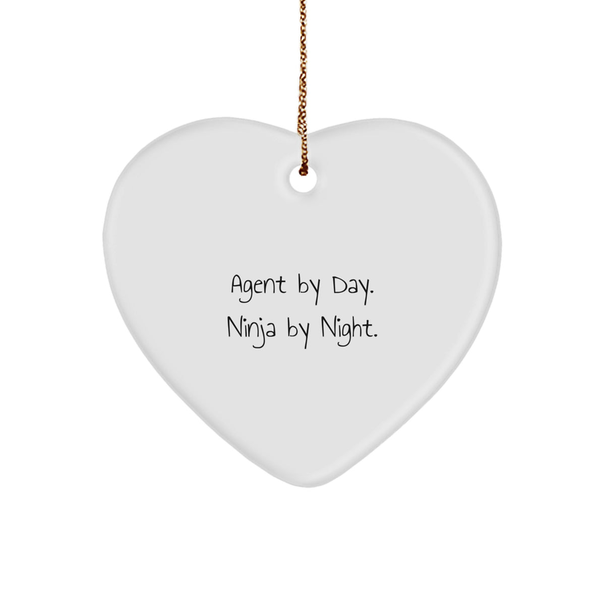 Funny Agent Heart Ornament, Gifts from Friends, Coworkers, or Men for Agent, Christmas Unique Gifts - Image 1