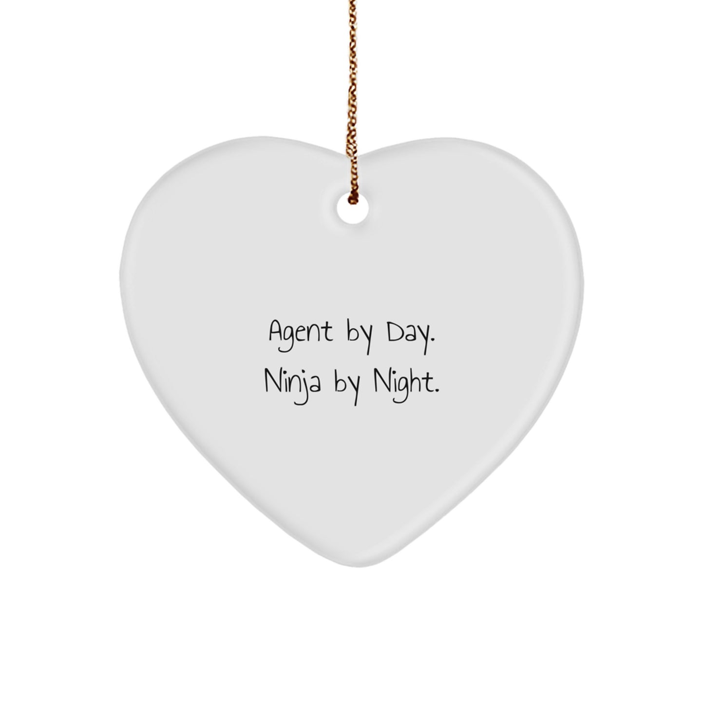 Funny Agent Heart Ornament, Gifts from Friends, Coworkers, or Men for Agent, Christmas Unique Gifts - Image 1