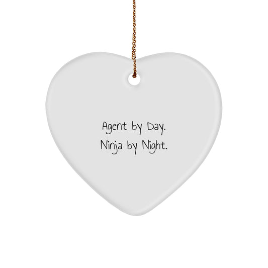 Funny Agent Heart Ornament, Gifts from Friends, Coworkers, or Men for Agent, Christmas Unique Gifts - Image 1