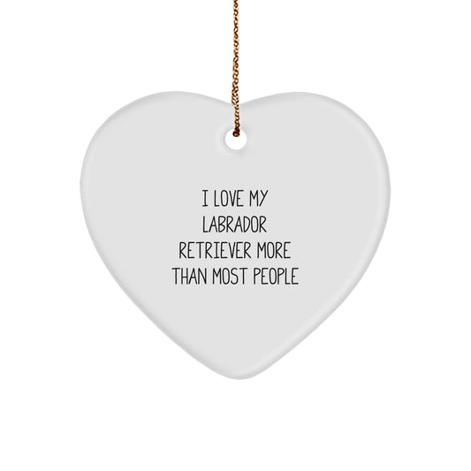 Labrador Retriever Dog Lovers' Heart Ornament, Gifts from Friends for Family, Christmas Unique Gift Idea - Image 1