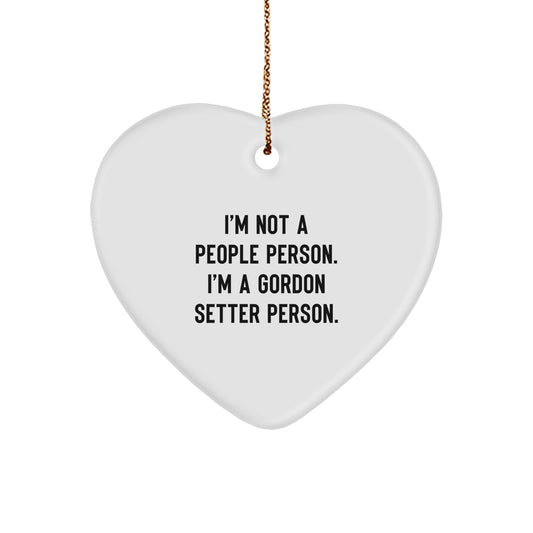 Gordon Setter Dog Lover Gifts from Family - I'm Not A People Person. I'm A Gordon Setter Person. Heart Ornament for Christmas - Image 1