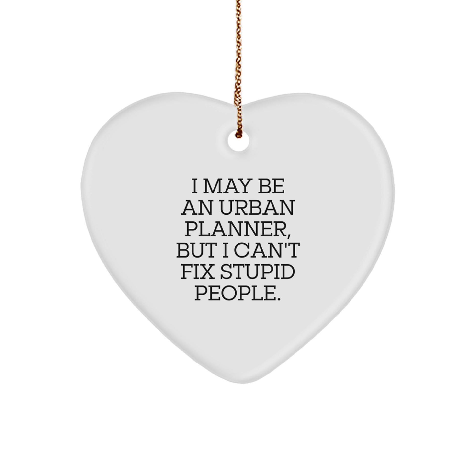 Urban Planner Gifts, Funny Heart Ornament, 'I May Be An Urban Planner, But I Can't Fix Stupid People.' Gifts from Friends, Coworkers, Family for Urban Planner - Image 1
