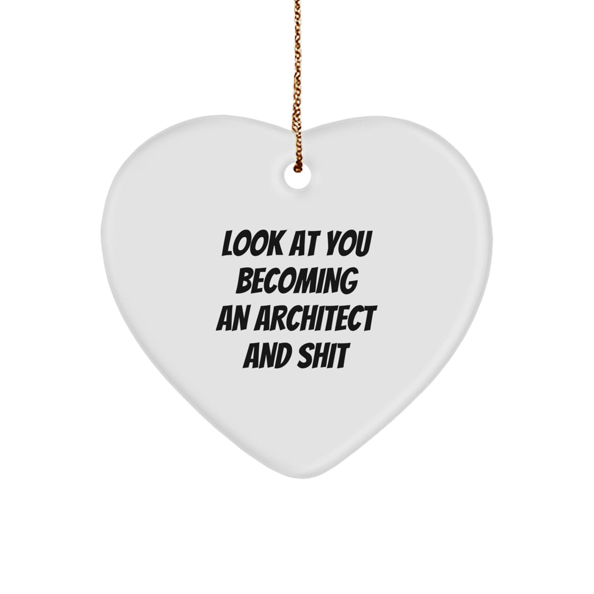 Funny Look at You Becoming an Architect Heart Ornament Gifts from Friends to Family - Image 1