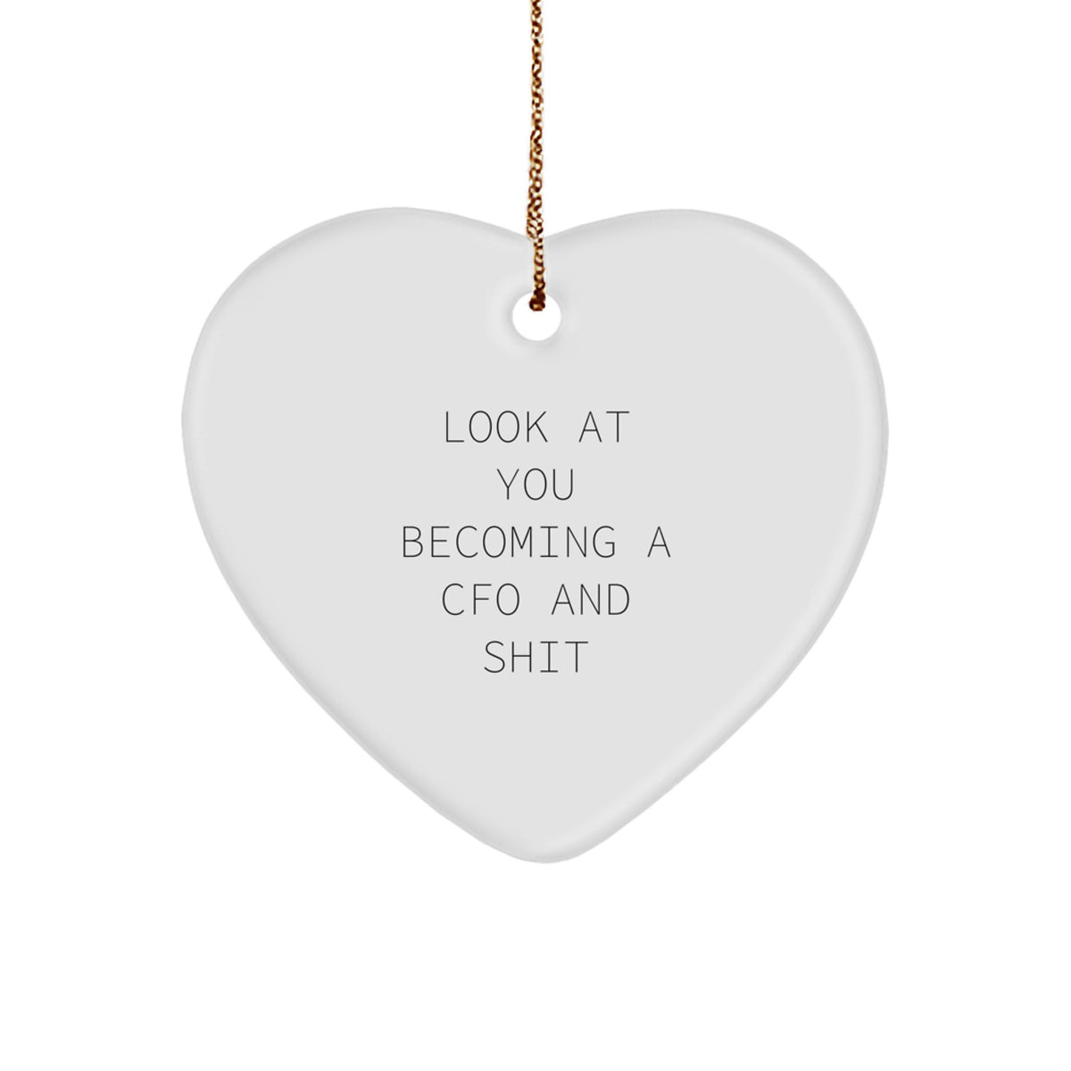 Funny CFO Gifts - 'Look At You Becoming A CFO And Shit' Heart Ornament for Christmas, Gifts from CFOs to Friends - Image 1