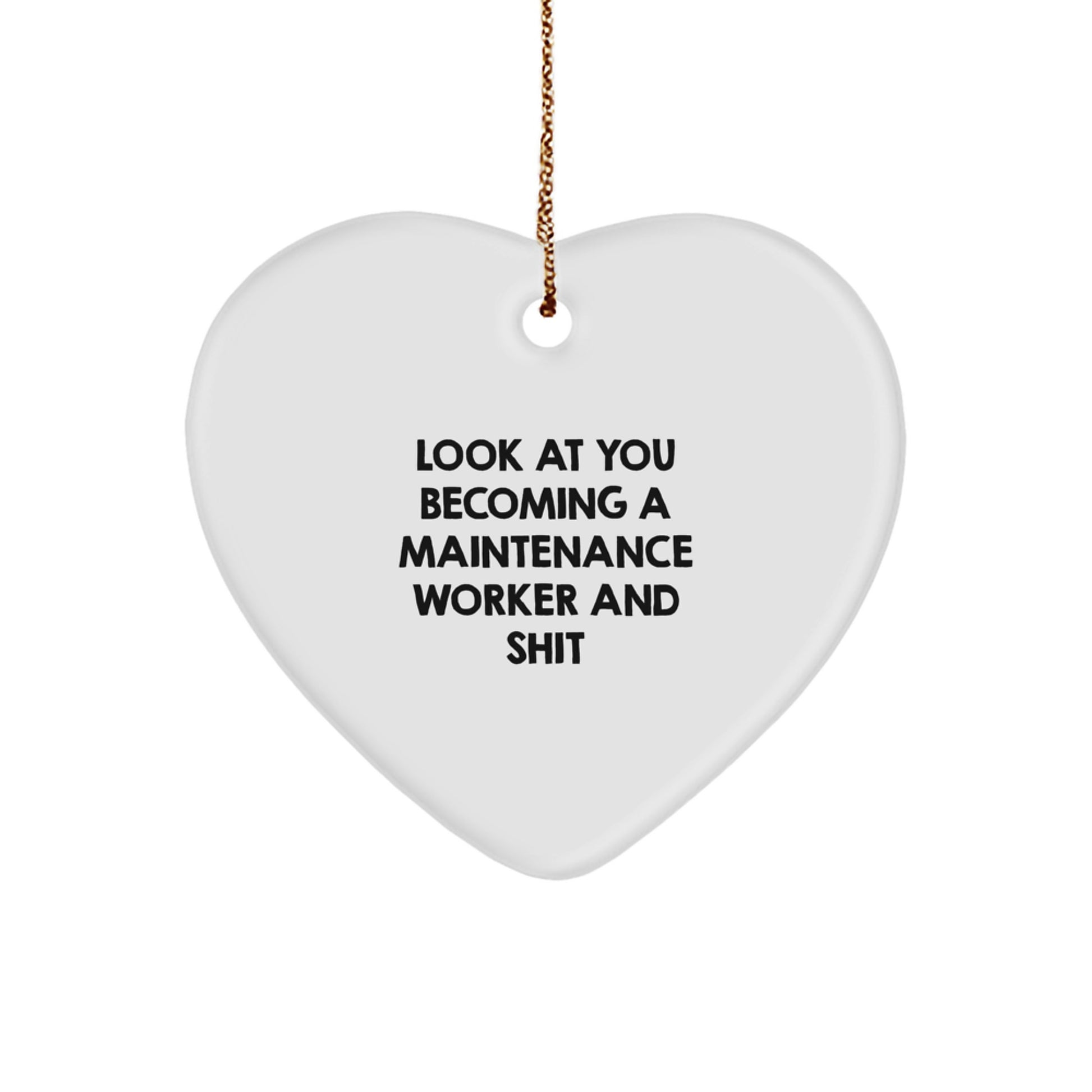 Funny Maintenance Worker Heart Ornament Gifts from Men to Maintenance Worker Friends and Family on Christmas - Image 1