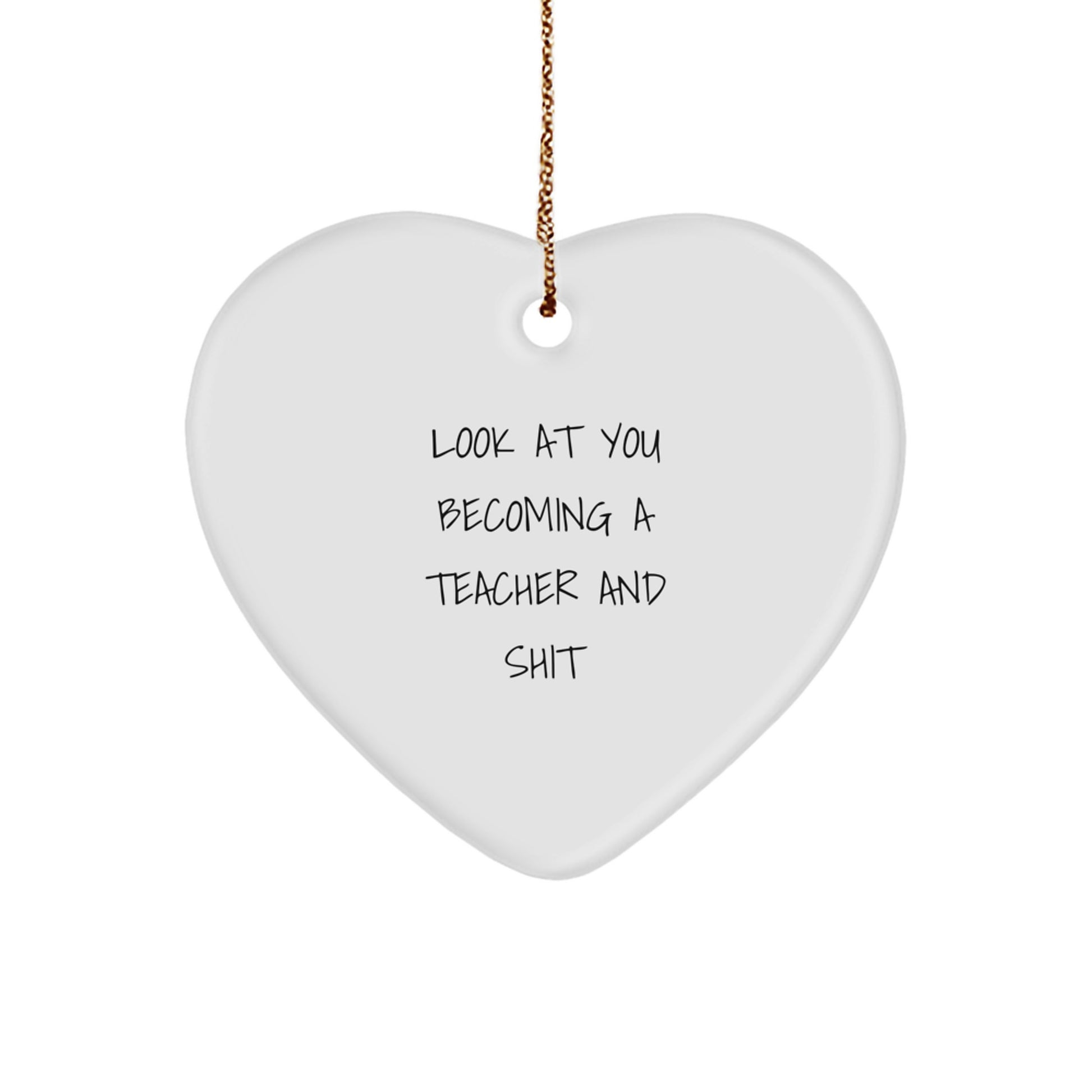 Funny Teacher Heart Ornament Gifts from Men Women Friends to Teacher - Image 1