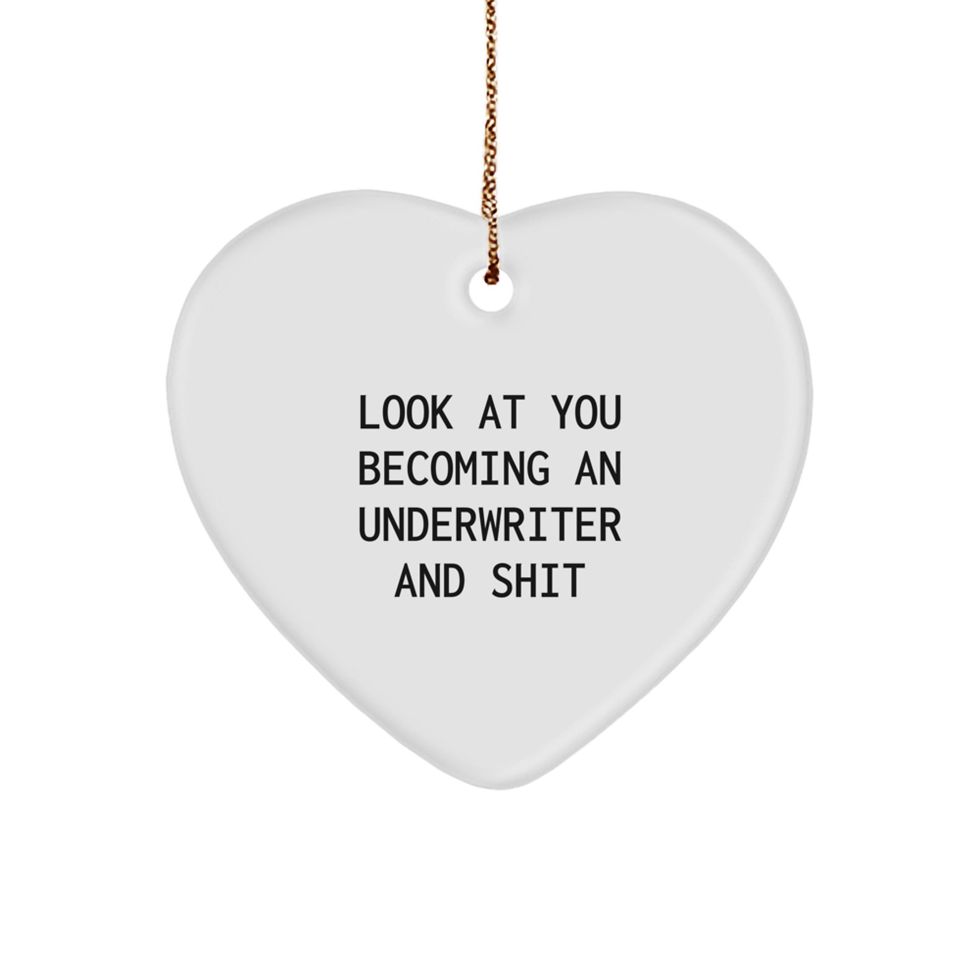 Funny Underwriter Gifts for Men, Women, and Friends - Heart Ornament, Look At You Becoming An Underwriter And Shit, Christmas Unique Gifts from Family, Coworkers - Image 1