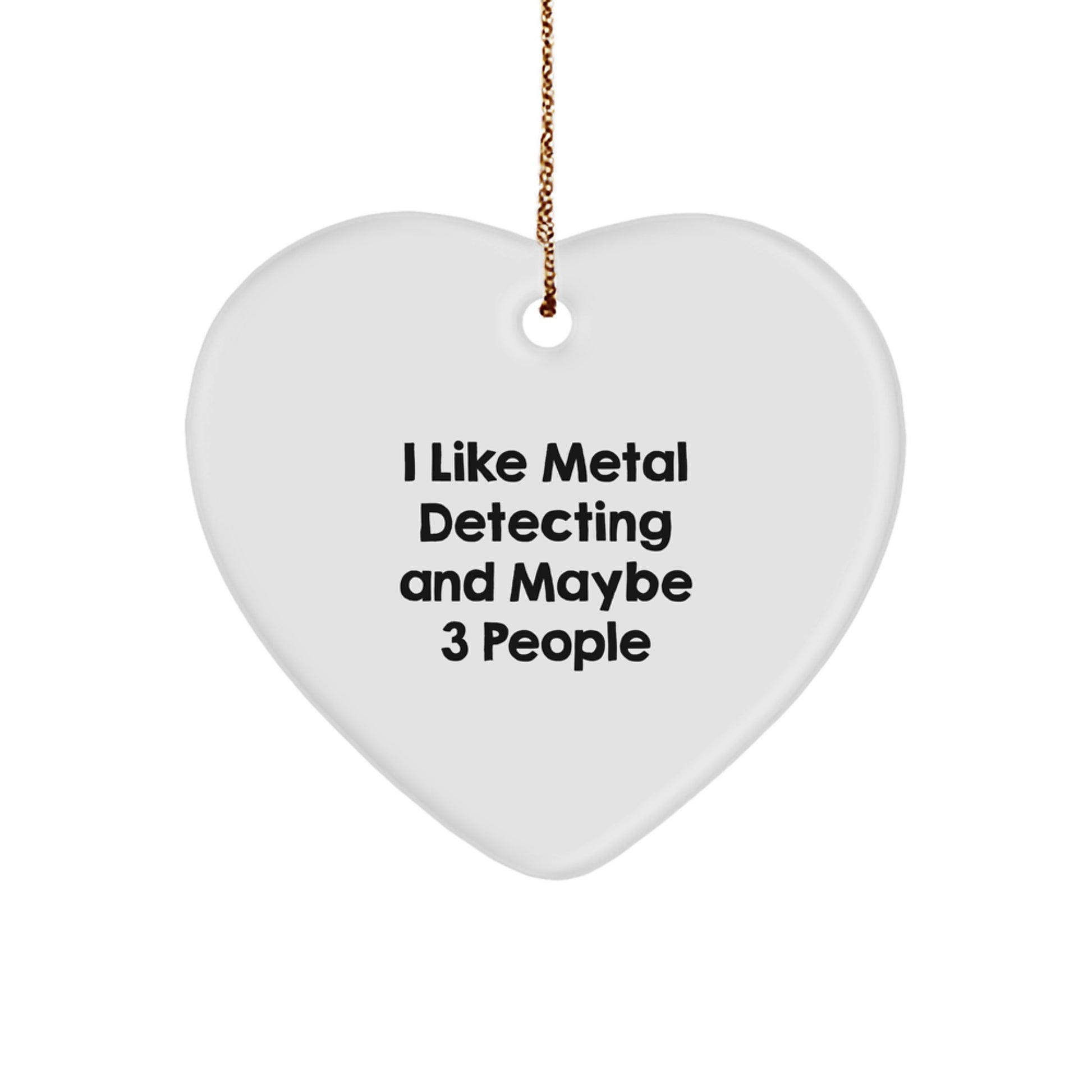 Funny Metal Detecting Gifts from Friends for Metal Detecting Enthusiasts Heart Ornament, White, Christmas Unique Decorations - Image 1